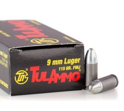 50 Rounds of 9mm Ammo by Tula – 115gr FMJ