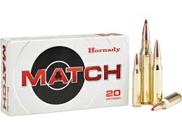 Hornady Match Ammunition 338 Lapua Magnum 250 Grain Hollow Point Boat Tail Box of 20
