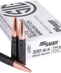 Sig Sauer Elite Performance Short Barrel Ammunition 300 AAC Blackout 120 Grain Solid Hollow Point Lead Free Box of 20