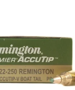 Remington Premier Varmint Ammunition 22-250 Remington 50 Grain AccuTip Boat Tail