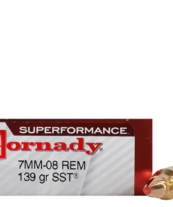 Hornady Superformance SST Ammunition 7mm-08 Remington 139 Grain SST Polymer Tip Box of 20
