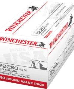 Winchester USA Ammunition 22-250 Remington 45 Grain Jacketed Hollow Point