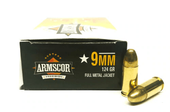9mm 124 Grain FMJ Armscor - 50 Rounds