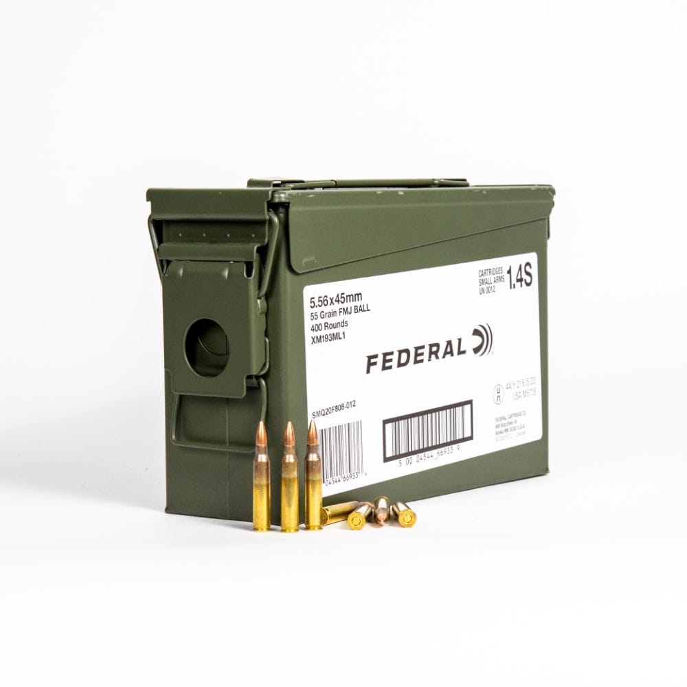 5.56x45mm – 55 gr FMJ M193 in Ammo Can – Federal (XM193ML1) – 400 Rounds