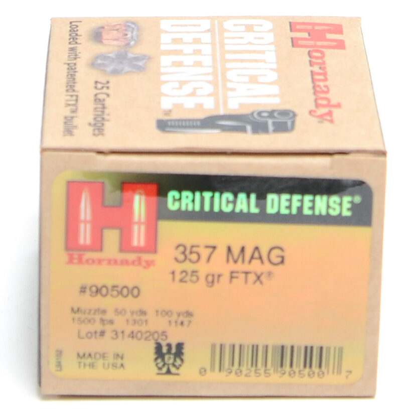 Hornady 357 Mag 125 Grain FTX (Flex Tip) Critical Defense Ammunition Ammunition (25 Rounds)