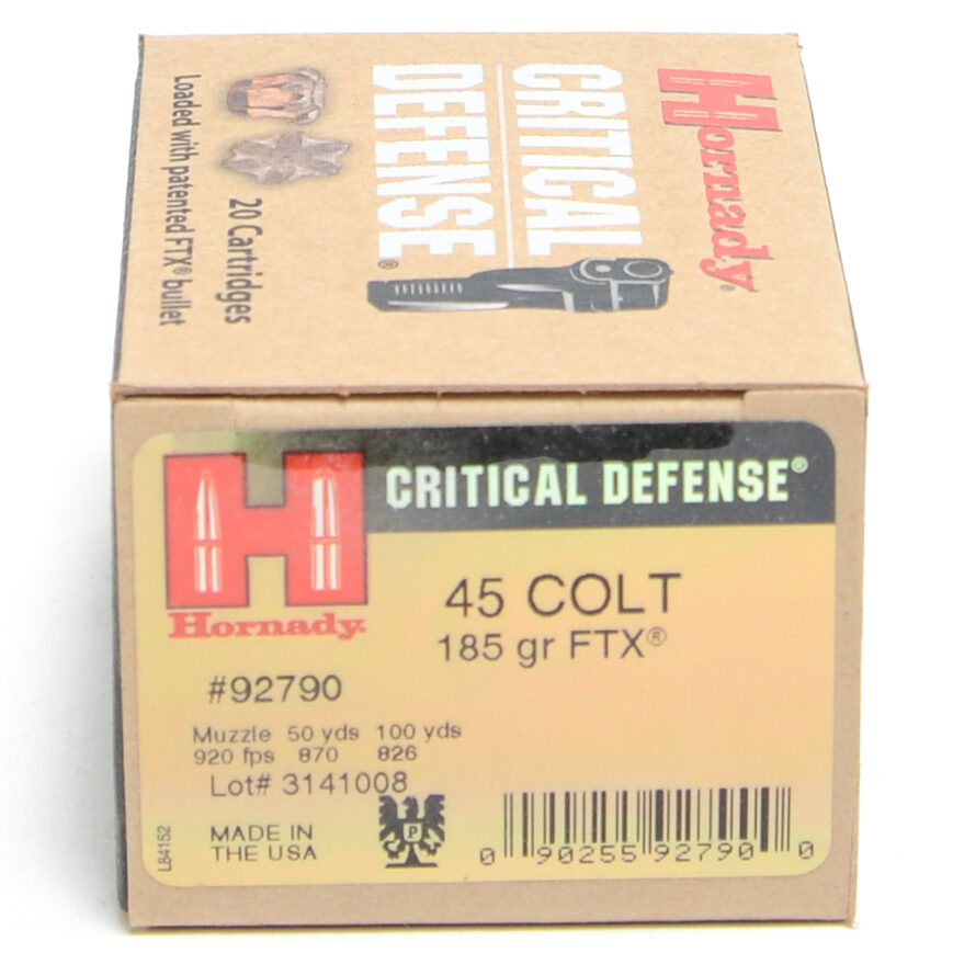 Hornady 45 Colt 185 Grain FTX (Flex Tip) Critical Defense Ammunition (20 Rounds)