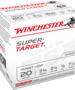 Winchester 20 Ga 7/8 Oz #7.5 2 3/4″ Super Target 1200 Fps Ammunition (25 Rounds)