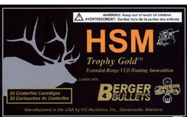 HSM BER270150VLD Trophy Gold 270 Win 150 Gr Match Very Low Drag 20 Bx/ 20 Cs Caliber: .270 Winchester, Number of Rounds: 20, w/ Free S&H