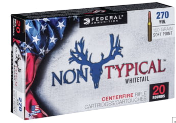 Federal Premium Non-Typical .270 Winchester 150 grain Non-Typical Soft Point Centerfire Rifle Ammunition 270DT150 Caliber: .270 Winchester, Number of Rounds: 20, $2.00 Off