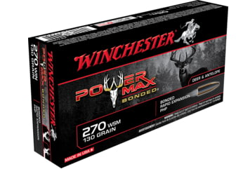 Winchester POWER MAX BONDED .270 Winchester 130 grain Bonded Rapid Expansion Protected Hollow Point Centerfire Rifle Ammunition X2705BP Caliber: .270 Winchester, Number of Rounds: 20,