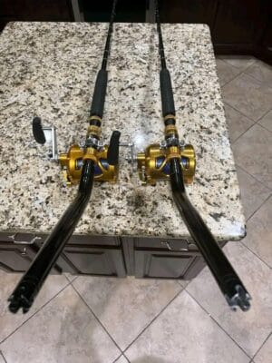 80VISW reels paired with Tom Greene custom rods.